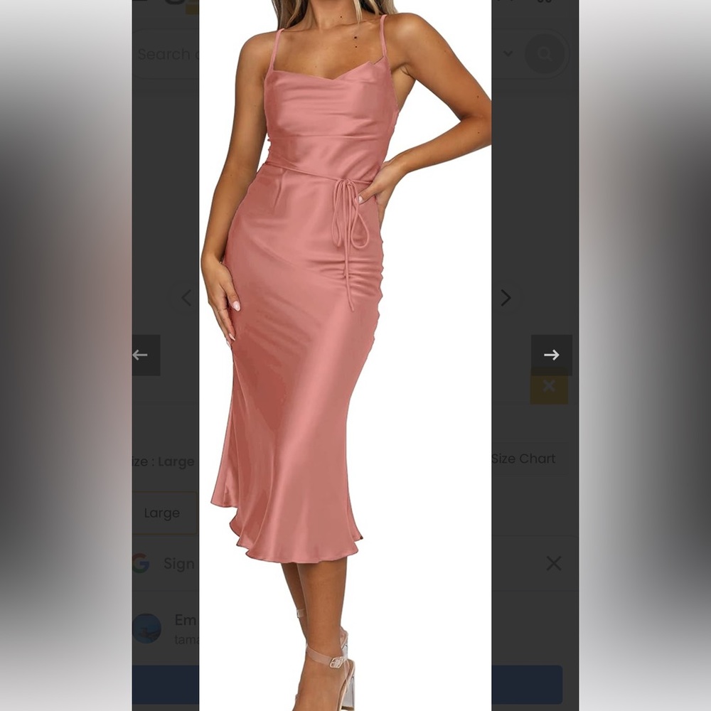 Utnisan Women’s Satin Cowlneck Slip Dress New With Tags Size XS